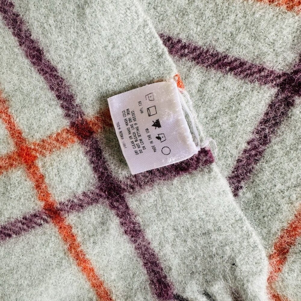 Faribault Woolen Mills + West Elm blanket throw 44”x 55” made in the USA Mint - Picture 6 of 8